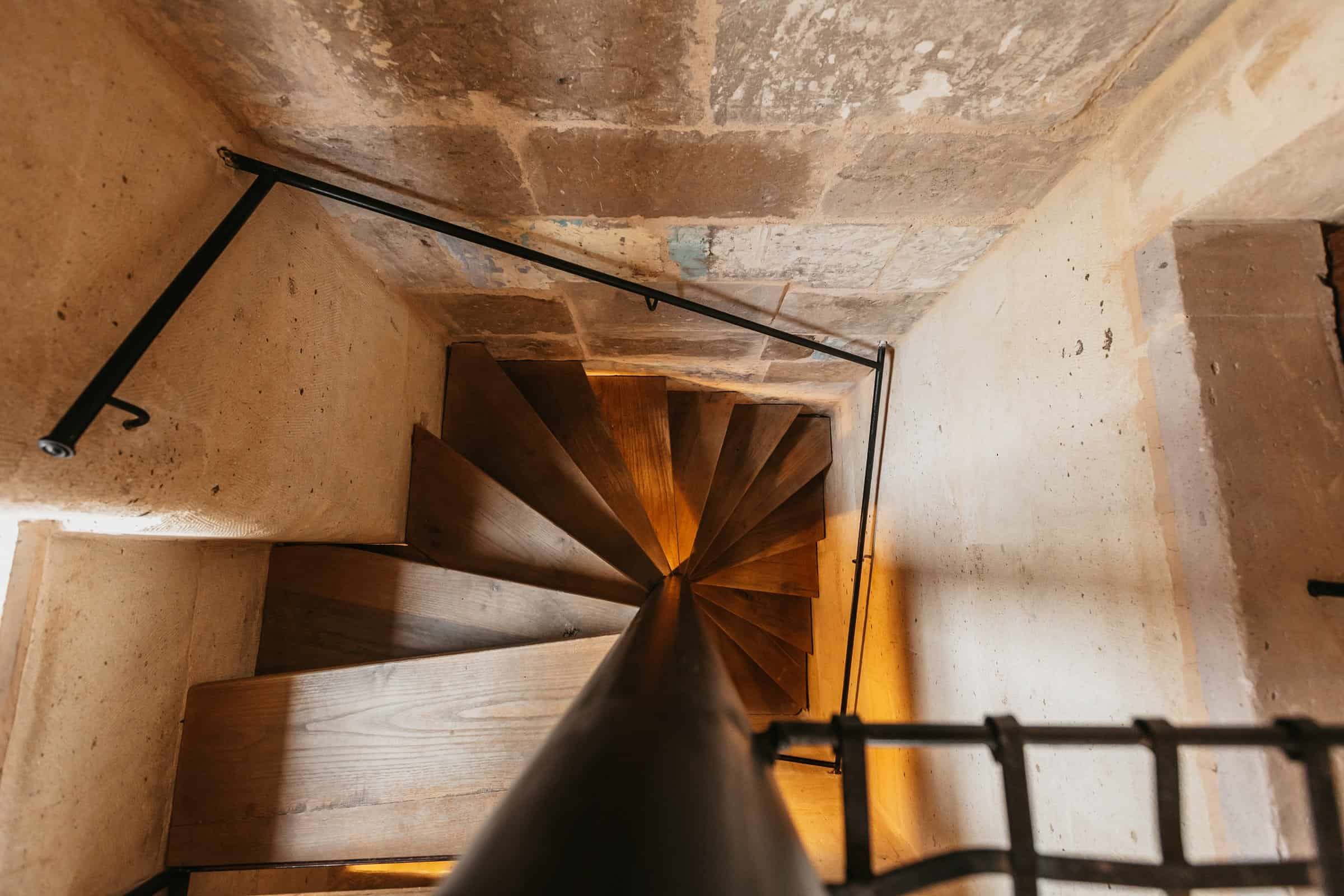 Standard Room: spiral stone staircase