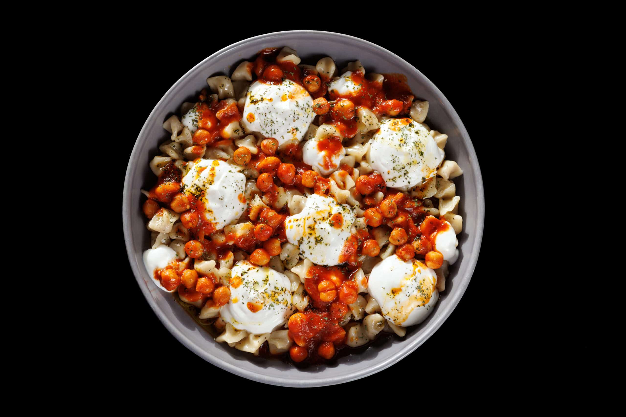 Turkish manti with yogurt and chili butter